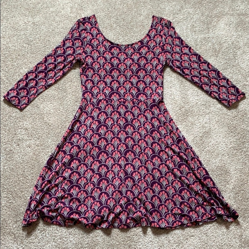 Express Purple Paisley or Mandala Mini Dress